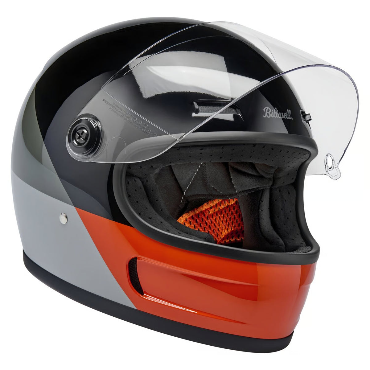 Biltwell Gringo SV helmet intersection Black/Orange/Grey