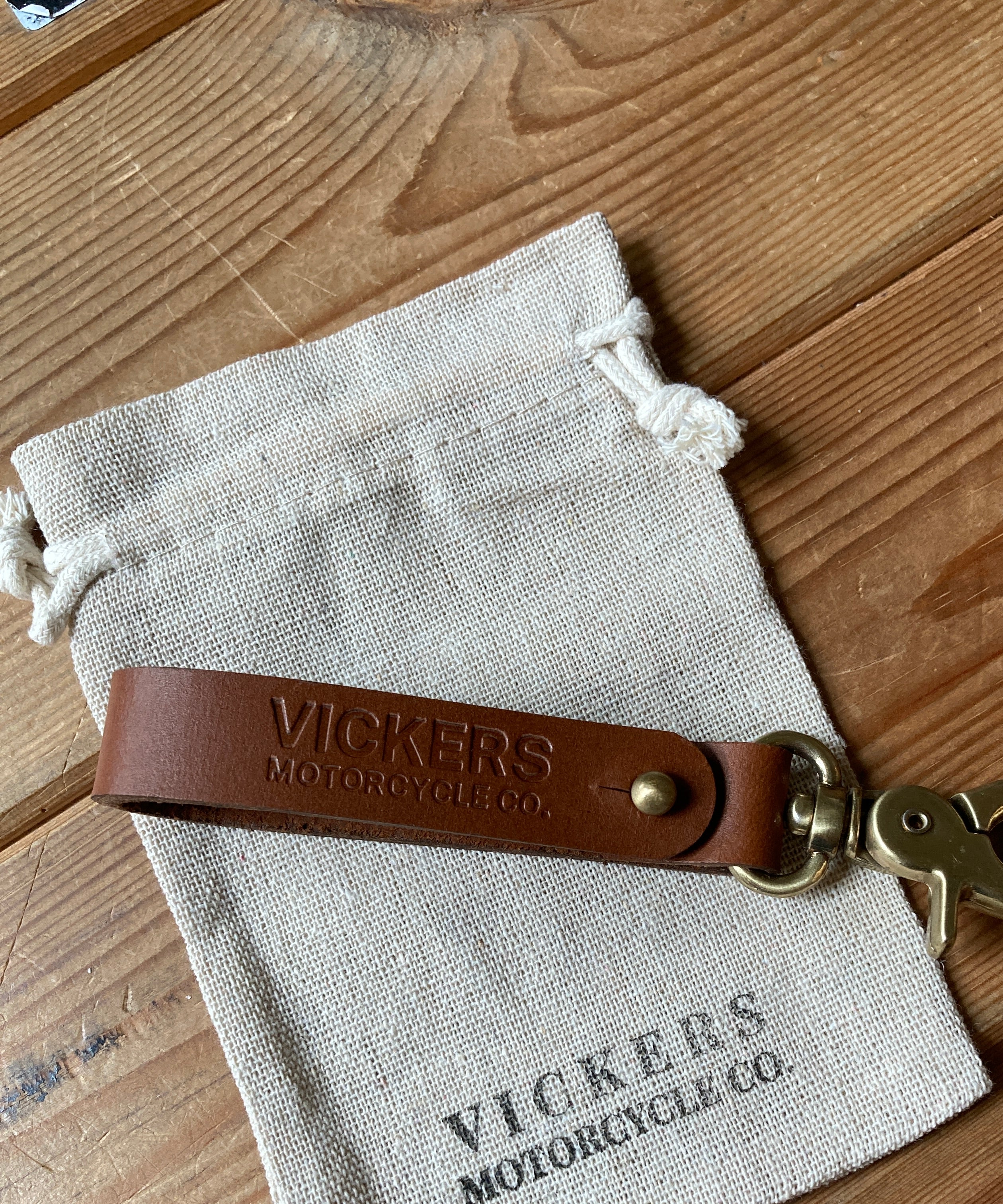 Vickers Motorcycle Co. Leather Key Ring