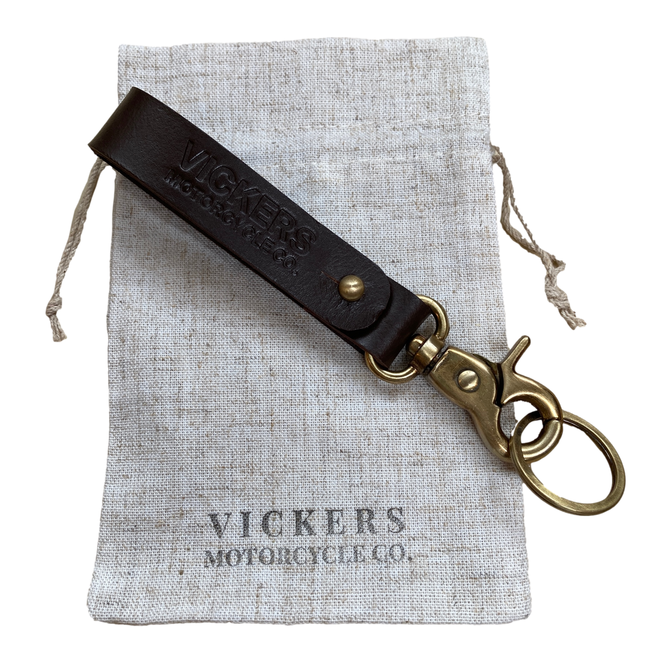 Vickers Motorcycle Co. Leather Key Ring