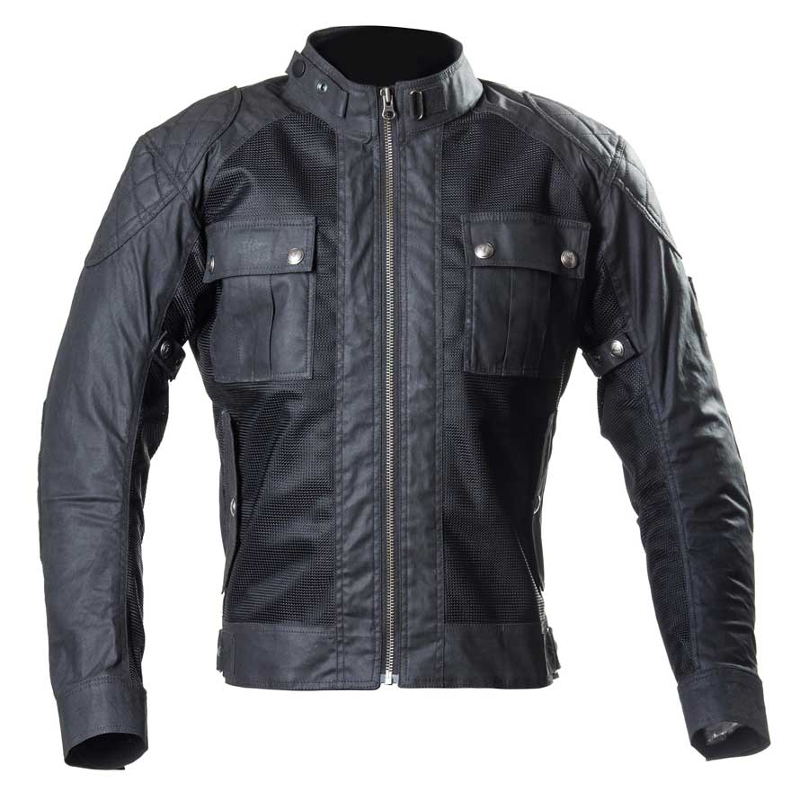 By City Men's Teneree Venty II Mesh Waxed Cotton Motorcycle Jacket