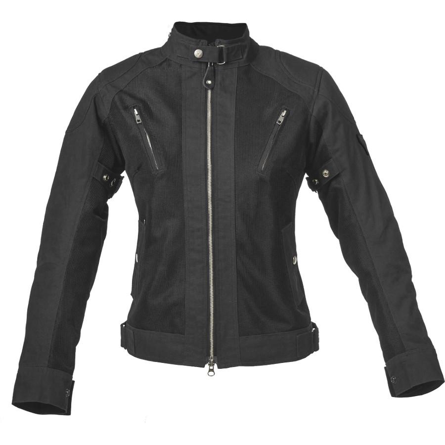 By City Ladies Teneree Venty II Waxed Cotton Mesh Motorcycle Jacket