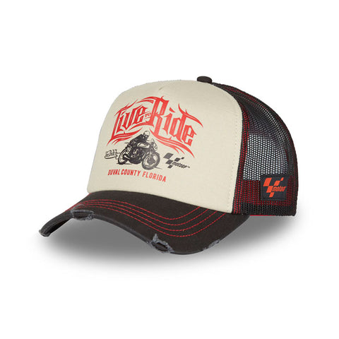 Von Dutch 'Live to Ride' Baseball Cap - Black/red stitch