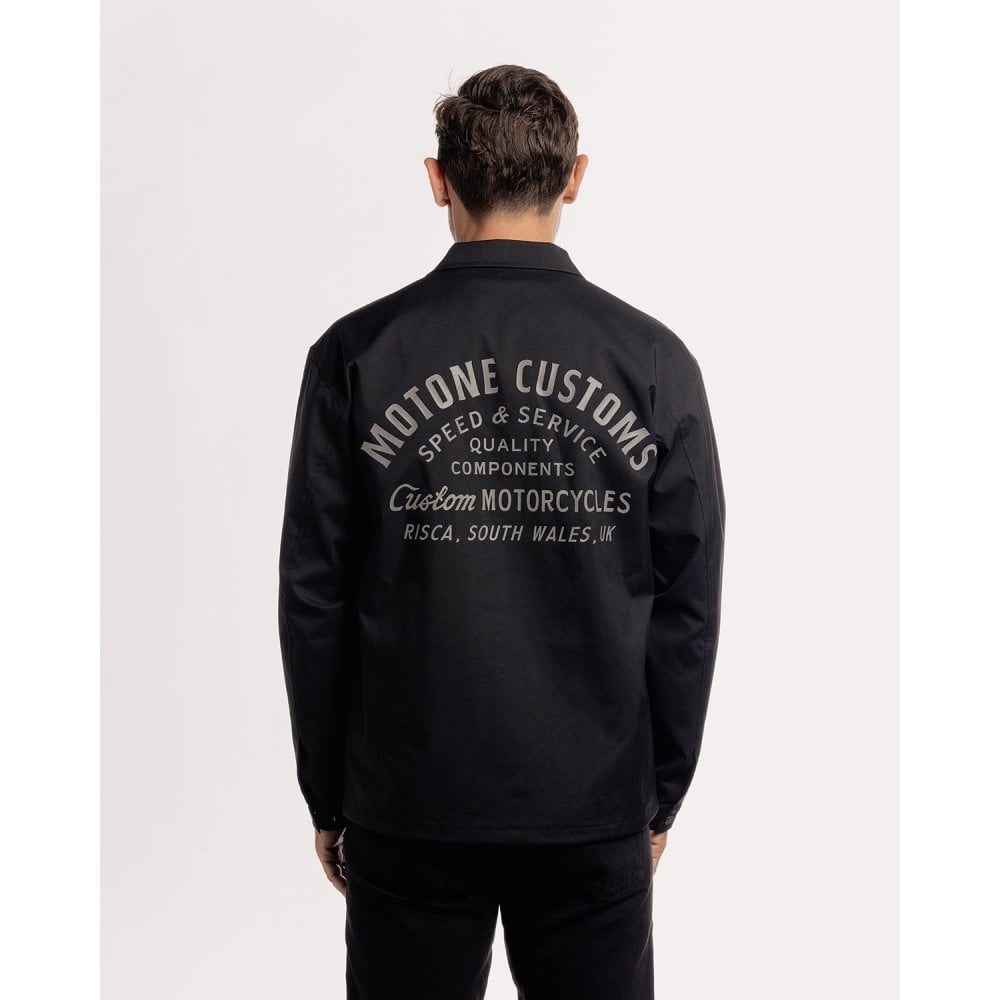 Motone COACH Jacket - STEALTH Black/Black Logo/Reflective Rear