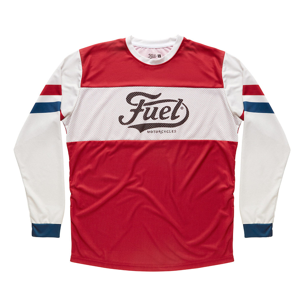 FUEL - Enduro Jersey 35 - Red/White with Blue cuffs