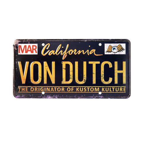 Von Dutch Number Plate/sign - Black