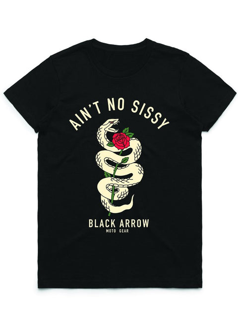 Black Arrow Ain't No Sissy Ladies Motorcycle T'Shirt