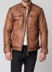 Backbird Men's Pembrey Leather Motorcycle Jacket