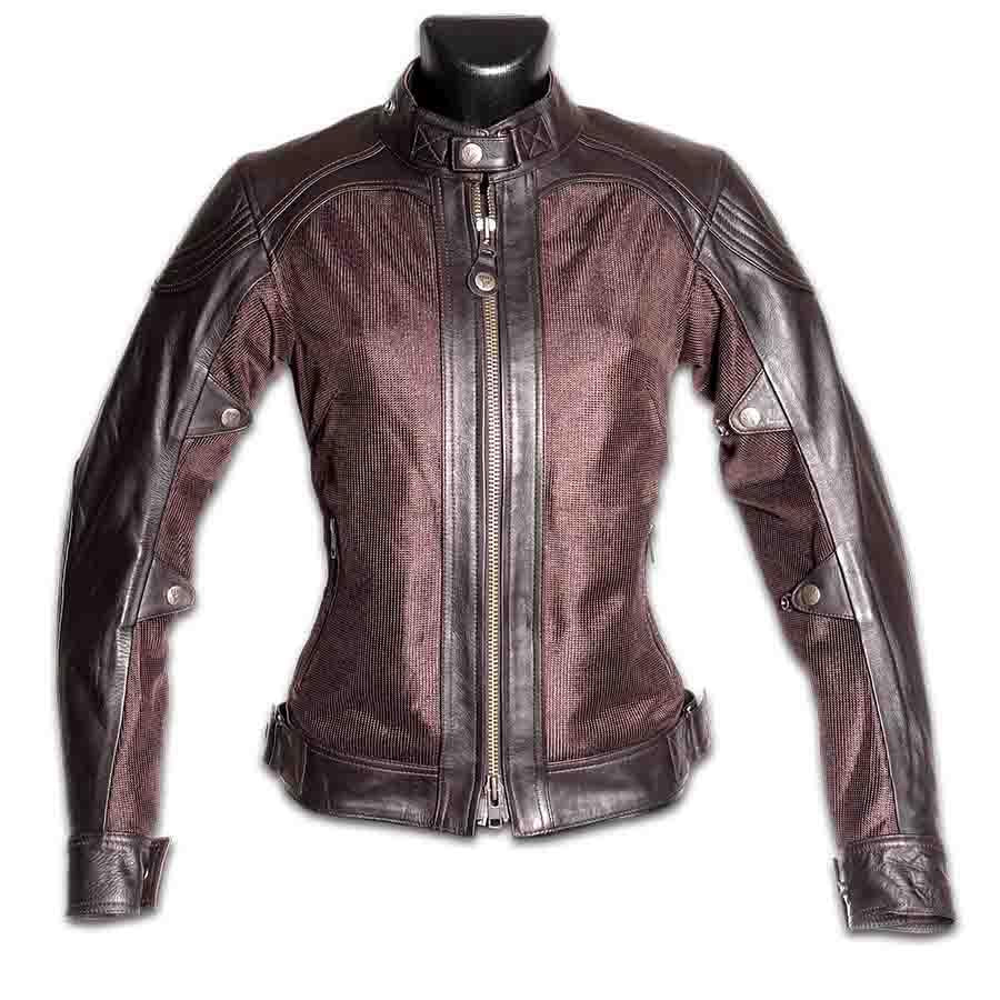 By City Ladies Sahara Leather Mesh Leather Motorcycle Jacket