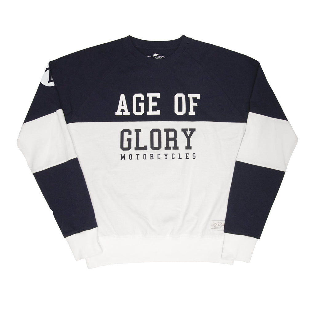 Age of Glory - College Raglan Long Sleeve Tee-shirt Navy White