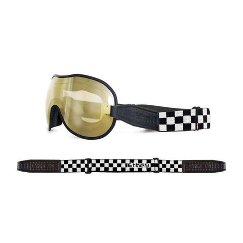 Ethen Cafe Racer Goggles - Black/White Check band