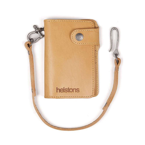 Helstons MOON leather wallet with Lanyard - Natural