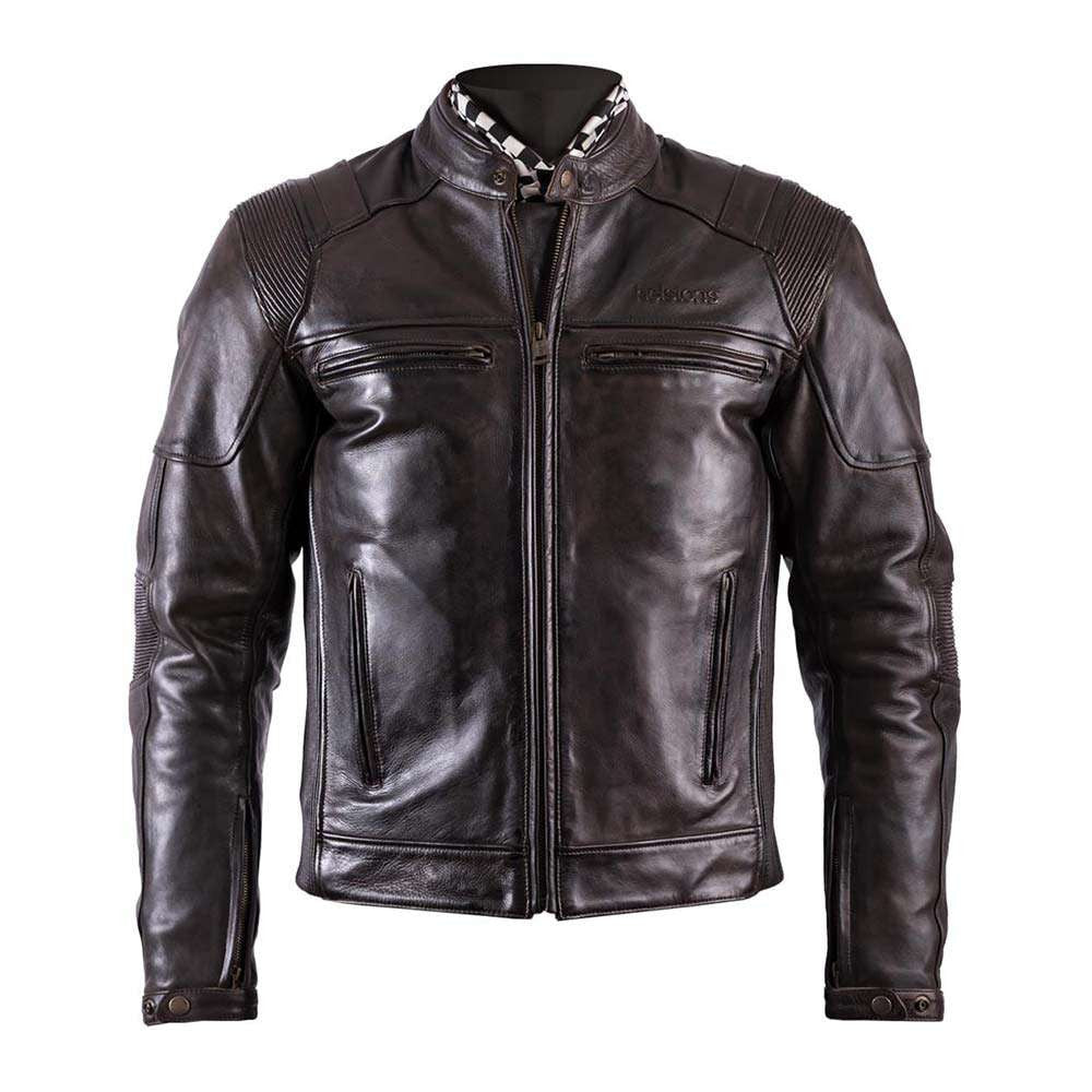 Helstons TRUST Leather Motorcycle Jacket - Brown